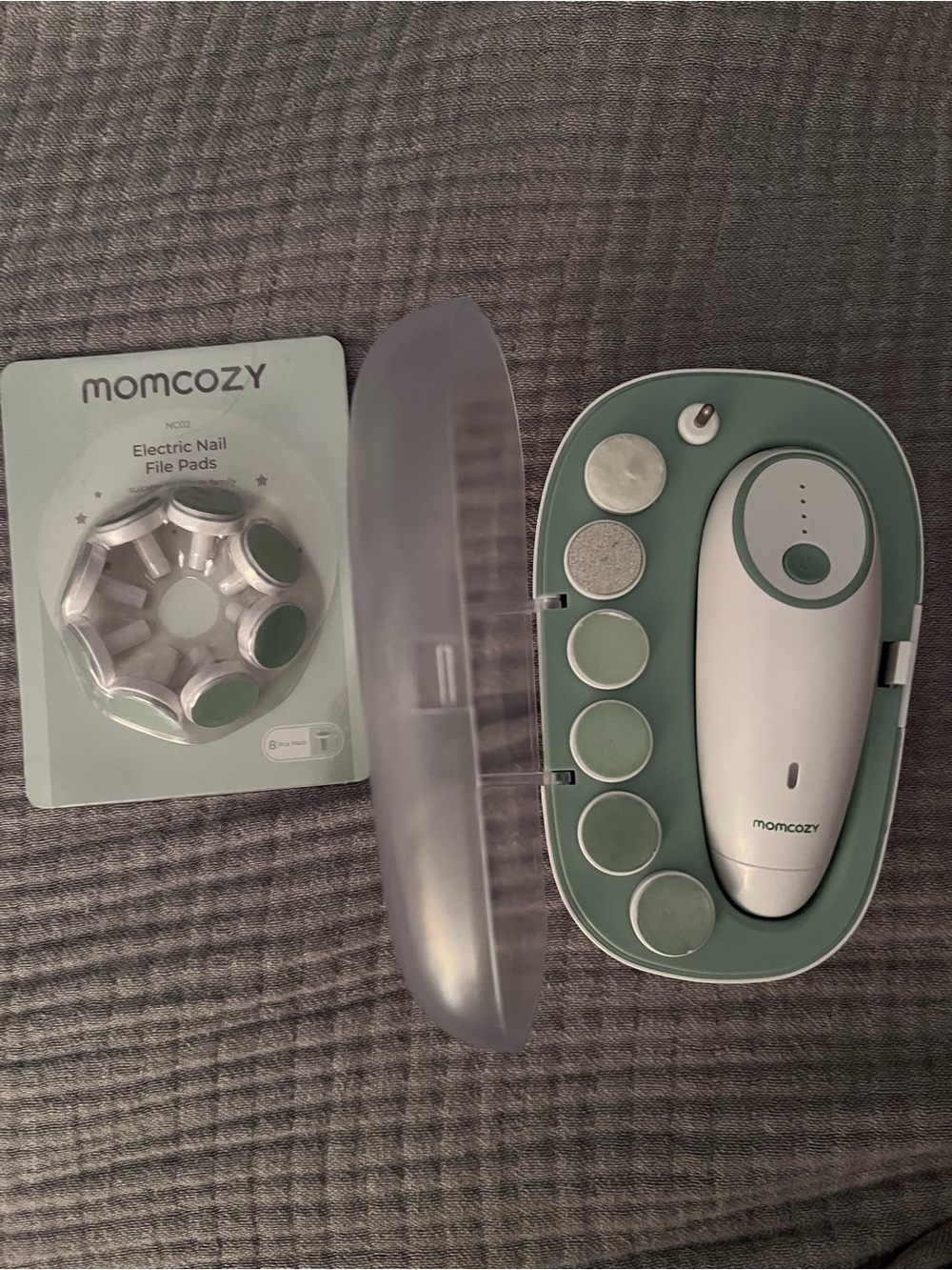 Momcozy Baby Electric Nail Trimmer Kit in Sage Green